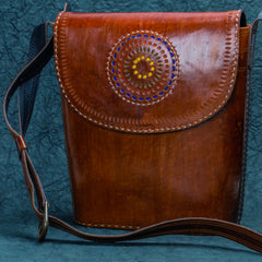 Brown Leather Kucth - sling bag