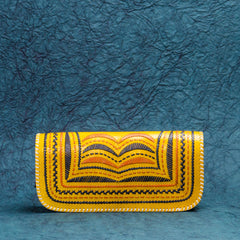 Yellow Leather Kucth - Purse