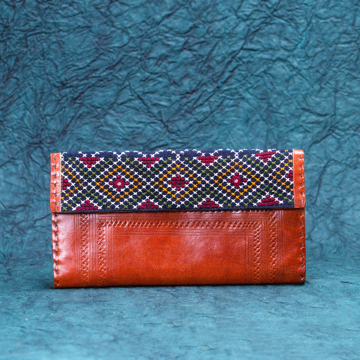 Brown pattern Leather Kucth - Purse