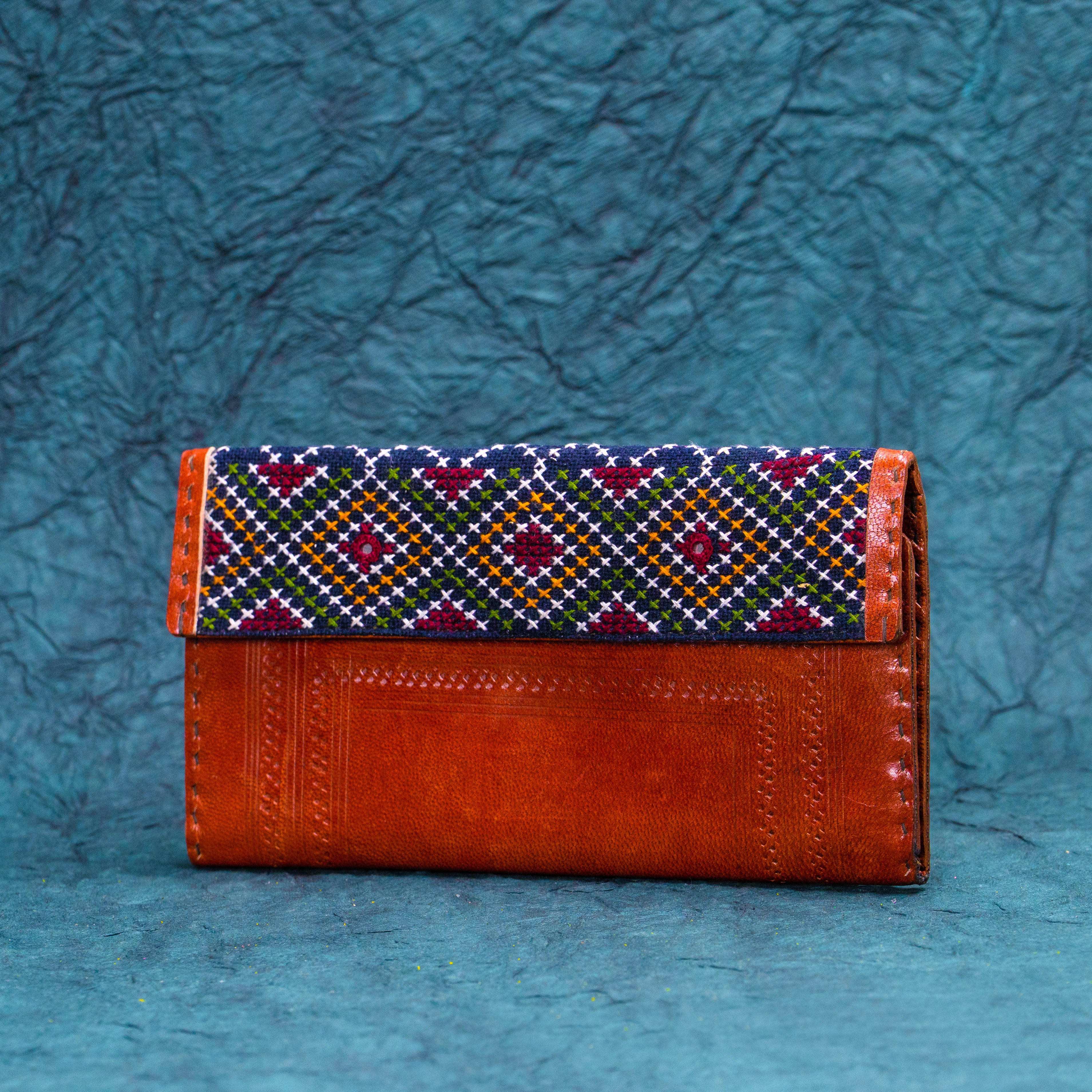 Brown pattern Leather Kucth - Purse