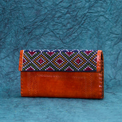 Brown pattern Leather Kucth - Purse