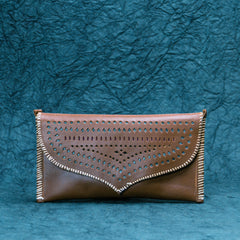 Brown cut Leather Kucth - Purse